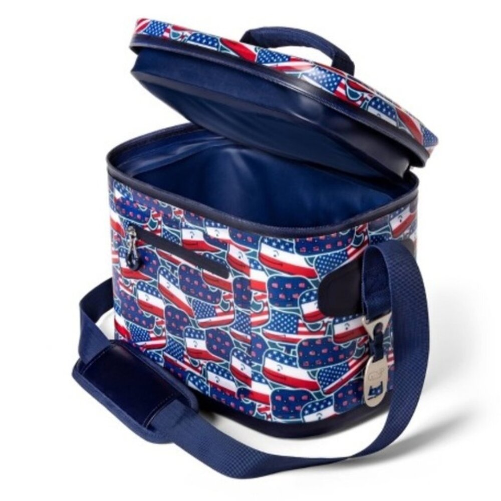 Vineyard Vines for Target Whaley USA Flag 12 Can Cooler with Strap  NEW